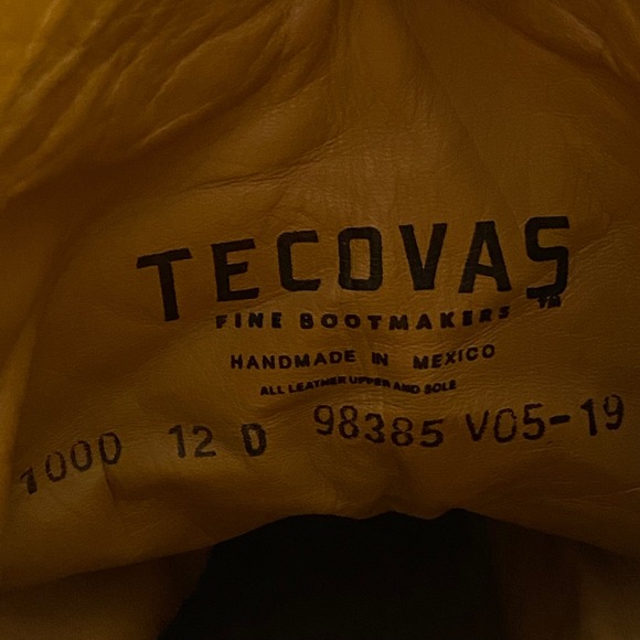 Tecovas Mens Cowboy Boots Tan Leather Western Style Handmade Size 12 D - Picture 8 of 9